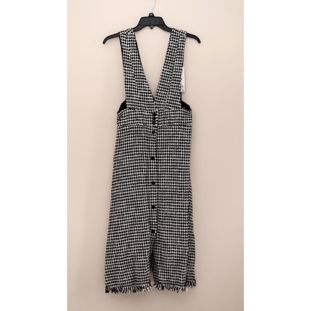 Zara black&white tweed pinafore overall dress